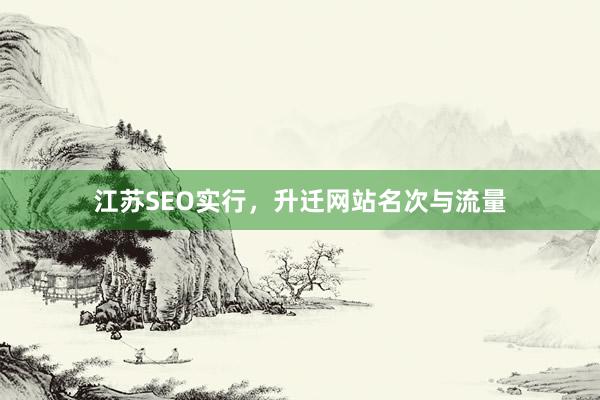 江苏SEO实行，升迁网站名次与流量